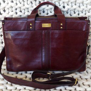 BRAHMIN vintage messenger RARE leather